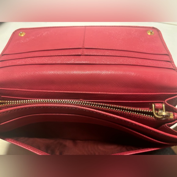 Prada Saffiano Fiocco Pink Bow Wallet - Picture 6 of 9